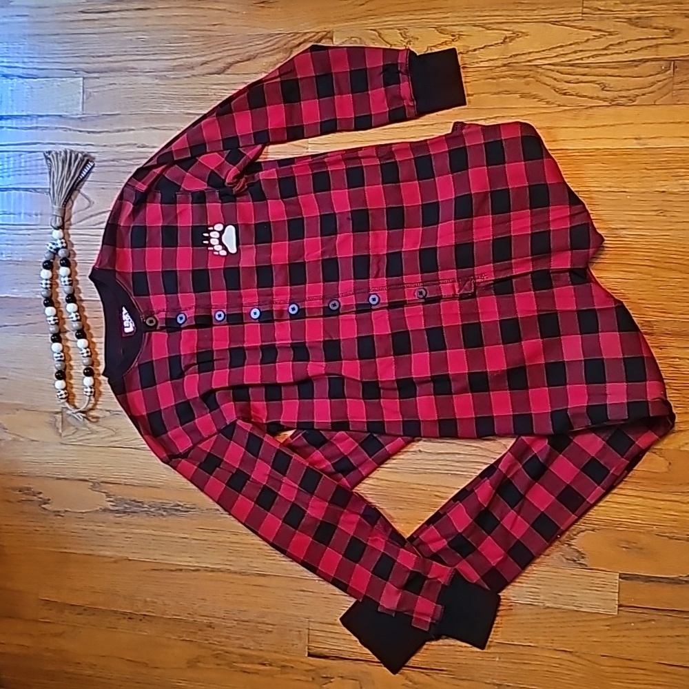 Lazy One Pajamas Size M Flapjack Butt Flap Bear C… - image 1